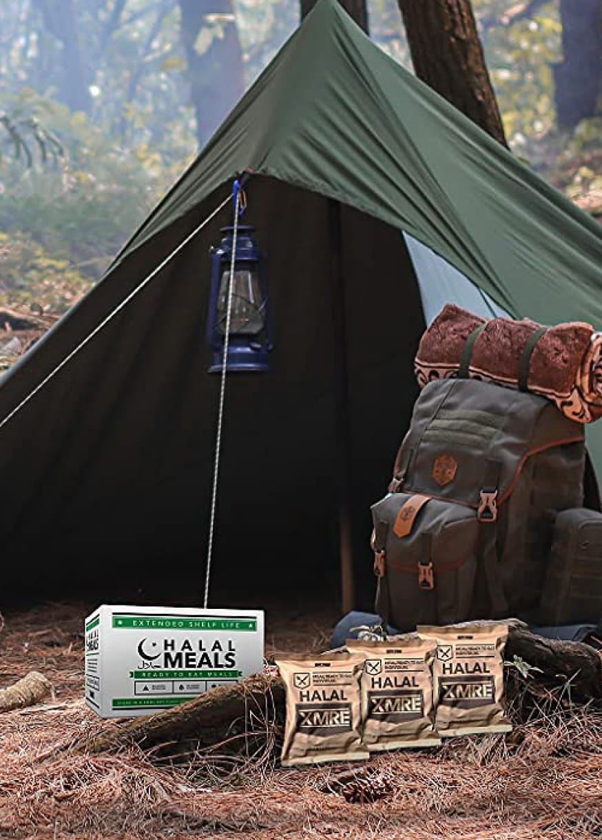 XMRE products at a campsite