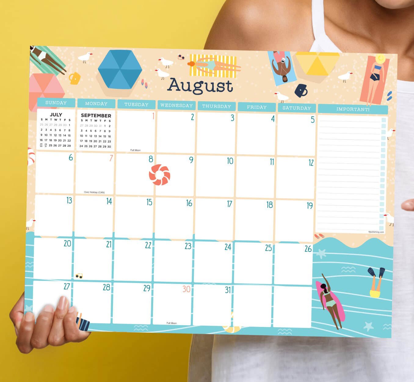 Woman holding summer calendar from TF Publishing